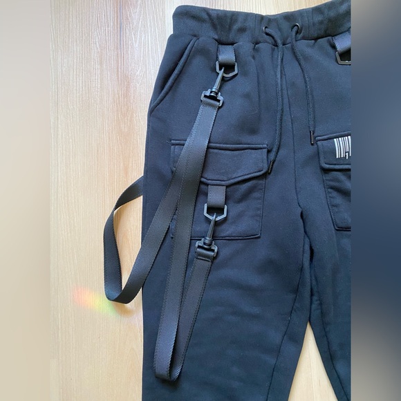 Dolls Kill - Club Exx - Black Cargo Bondage Joggers - Picture 11 of 16